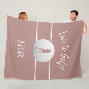 Golfer Ladies Sports Trendy Pink Dusty Rose Custom Fleece Blanket