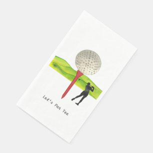 Golfer Let's Par Tee for Party     Napkin