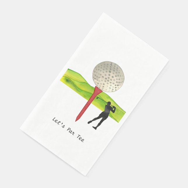 Golfer Let's Par Tee for Party     Napkin (Corner)
