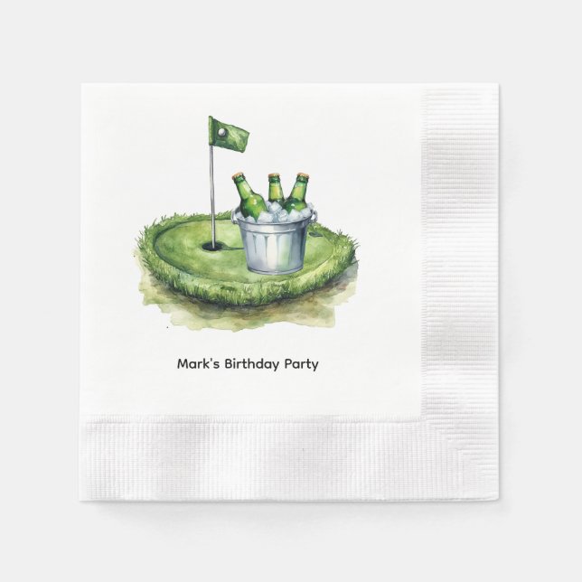 Golfer  Let's Par Tee for Party  Napkin (Front)