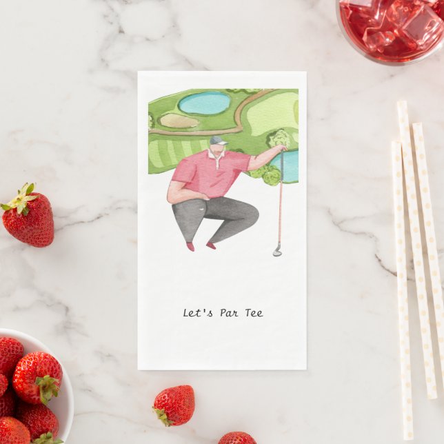 Golfer Let's Par Tee for Party    Napkin (Insitu)