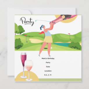 Golfer Let's Par Tee for Party Save The Date