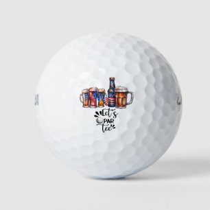 Golfer Let's Par Tee with Beer Golf Balls