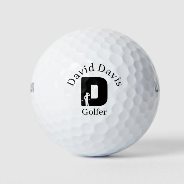 Golfer Letter D Golf Balls (Front)