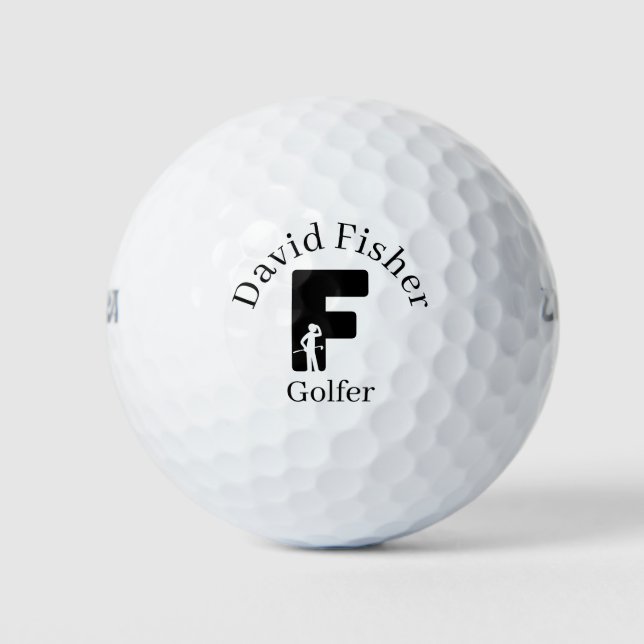 Golfer Letter F Golf Balls (Front)