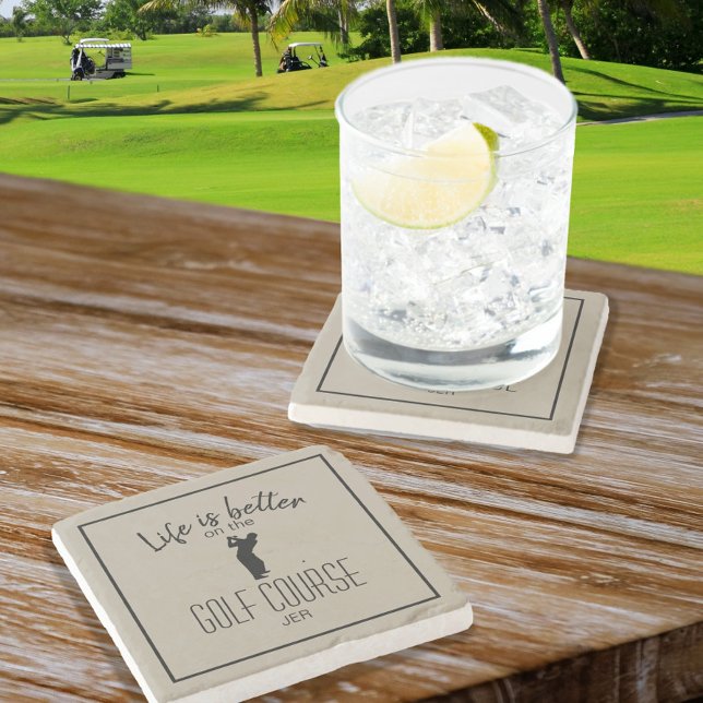 Golfer Life Is Better Golf Quote Sports Stone Coaster (Creator Uploaded)