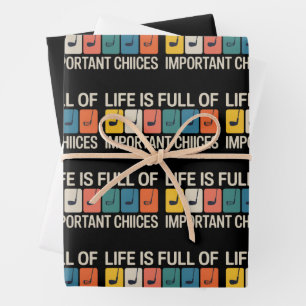 Golfer Life is Full of Important Choices Golf Wrapping Paper Sheet
