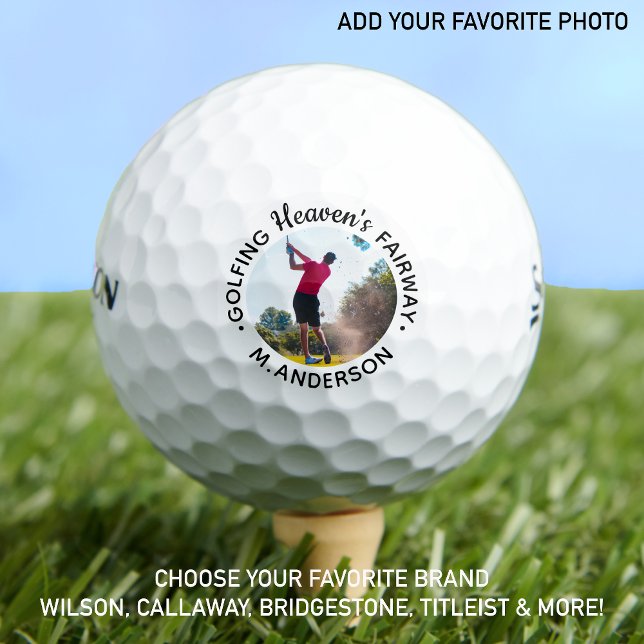 Golfer Memorial Heaven Remembrance Keepsake Photo Golf Balls (Creator Uploaded)