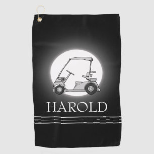 Golfer Men Black Golf Towel
