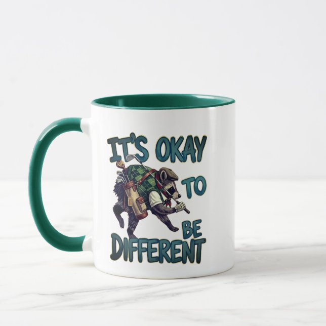 Golfer Mug - Jimothy Racoon Funny Coffee Cup Gift (Left)