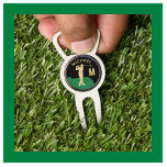 Golfer Name Monogram Ball Marker Can Opener Divot Tool<br><div class="desc">A custom unique golf ball marker (divot tool and bottle opener) -- tastefully done -- ready to run the course -- black, white and gold -- golfer in action - and personalise with a custom two-tone monogram as well. This is a great gift for all gentlemen golf lovers -- fun...</div>