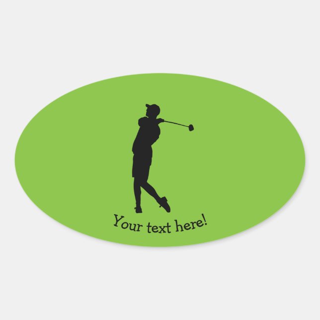 Golfer Oval Sticker (Front)