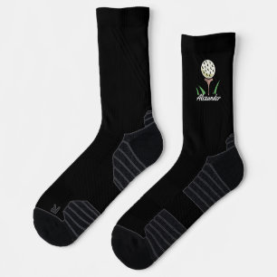 Golfer Oversized Golf Balls Gold Tees Personalised Socks