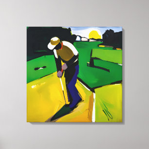 Golfer Painting - Stretched Canvas Art Print