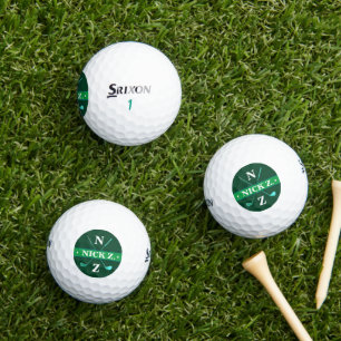 Golfer Personalised 2-initials Grass Green Golf Balls