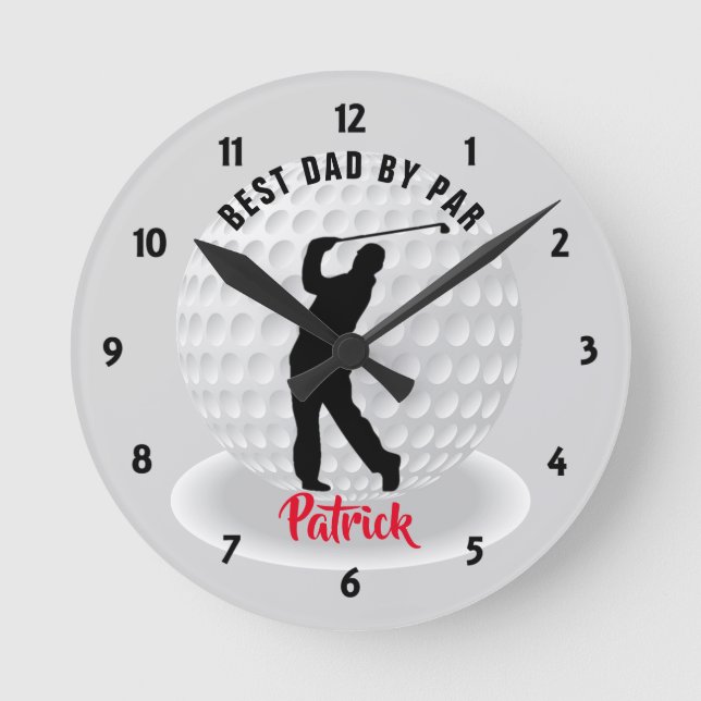 Golfer Personalised Golf Round Clock (Front)