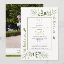 Golfer Photo Celebration of Life Funeral