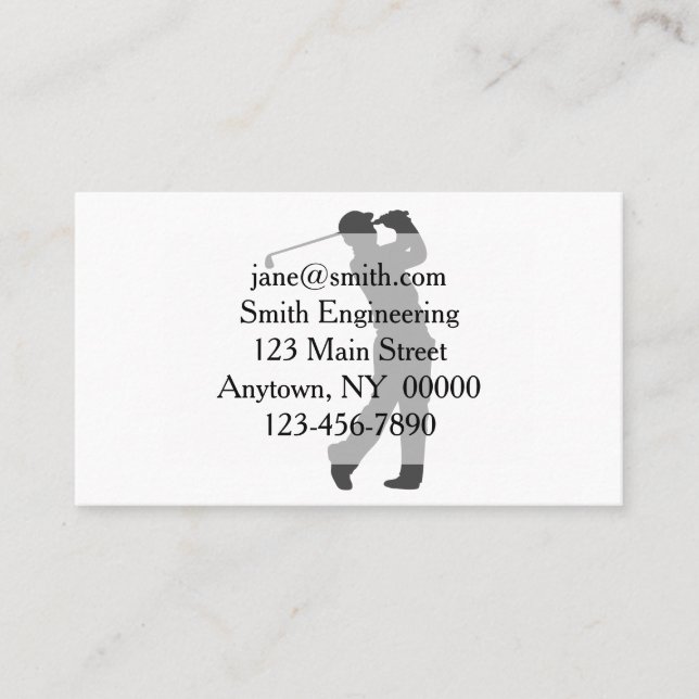 Golfer  player  silhouette business card (Front)