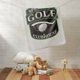 Golfer Pro Golf Player Club Clubhouse Personalised Baby Blanket