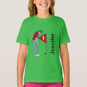 Golfer Putting Golf Ball Design T-Shirt