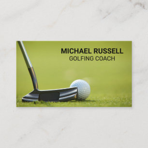 Golfer Putting on Golf Course Business Card