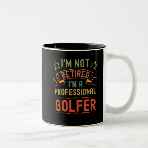 Golfer retirement 2022 funny retired golf player Two-Tone coffee mug
