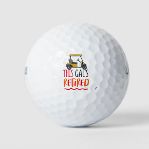 Golfer retirement theme golf balls