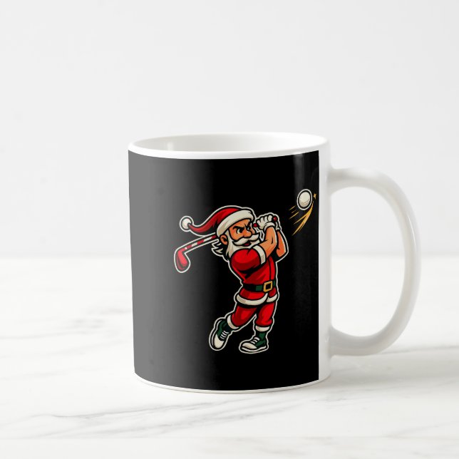 Golfer Santa Christmas Golf Shirt Men Kids Boys Go Coffee Mug (Right)