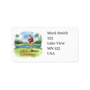 Golfer Santa Claus Golfing Christmas for Golfer  Label
