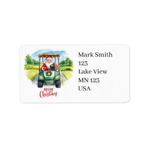 Golfer Santa Claus Golfing Christmas for Golfer Label