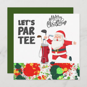  Golfer Santa Claus with Golf Bag Let par Tee