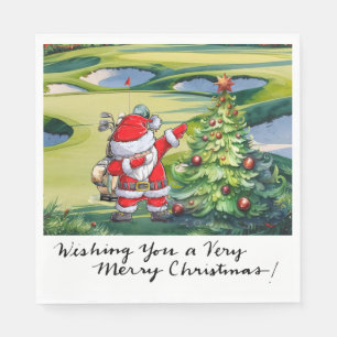 Golfer Santa Cluas  Dabbing Golf Christmas Party  Napkin