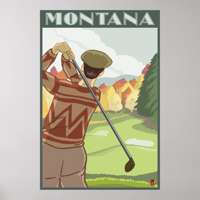 Golfer Scene - Montana Poster (Front)