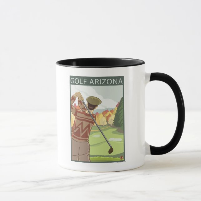 Golfer SceneArizona Mug (Right)