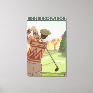 Golfer SceneColorado Canvas Print