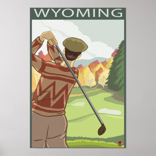 Golfer SceneWyoming Poster (Front)