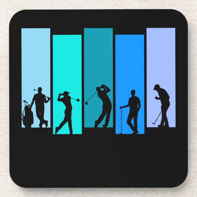 Golfer Silhouette Coaster (Front)