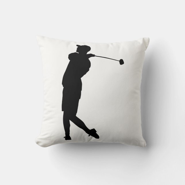 Golfer Silhouette Cushion (Front)