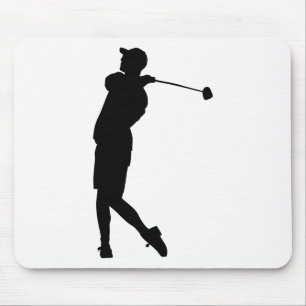 Golfer Silhouette Mouse Pad