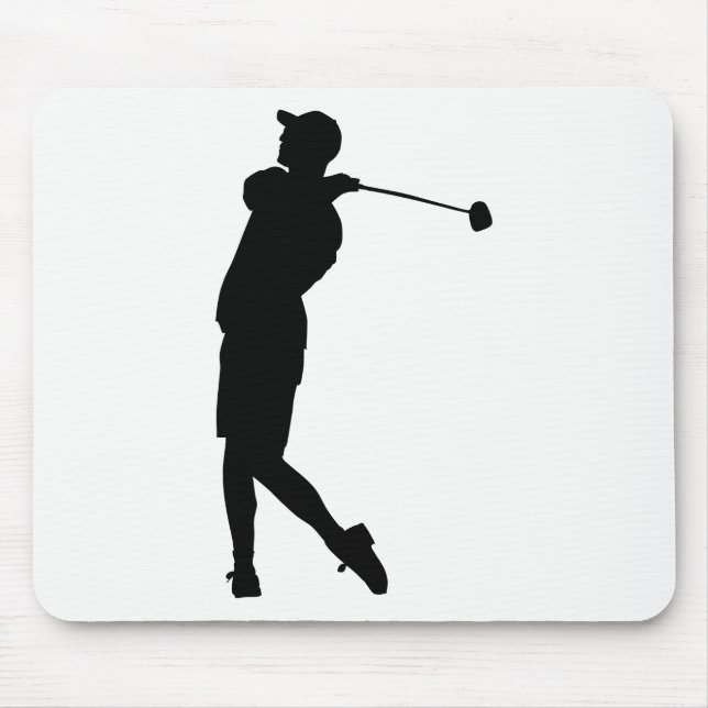 Golfer Silhouette Mouse Pad (Front)