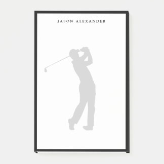 Golfer Silhouette Personalised  Post-it Notes