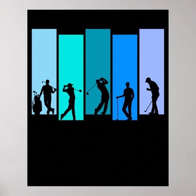 Golfer Silhouette Poster (Front)
