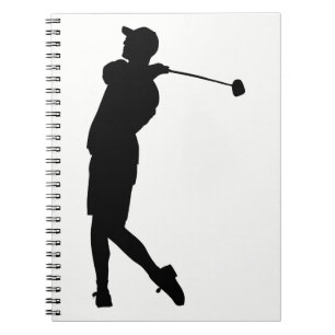 Golfer Silhouette Spiral Notebook