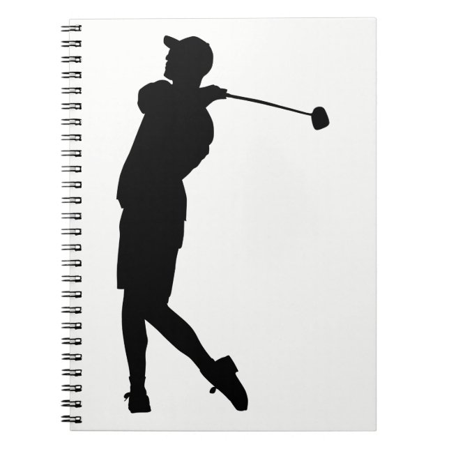 Golfer Silhouette Spiral Notebook (Front)