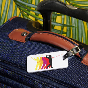 Golfer Silhouettes Luggage Tag