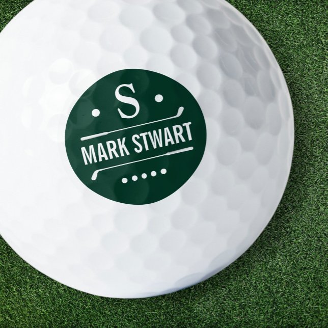 Golfer Simple Monogram golf ball with name (Creator Uploaded)