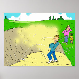 Golfer Stuck in a Bunker Poster