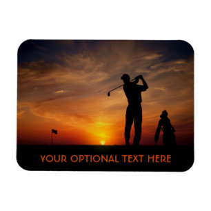 Golfer Sunset custom text magnet
