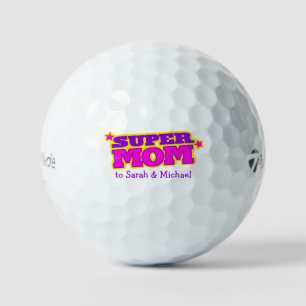 Golfer super mum purple custom gift golf balls