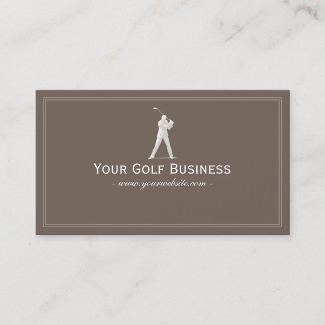 Golfer Swing Golf Simple Plain Business Card (Front)